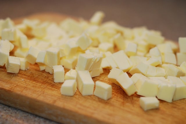 chopped cold butter for tart crust