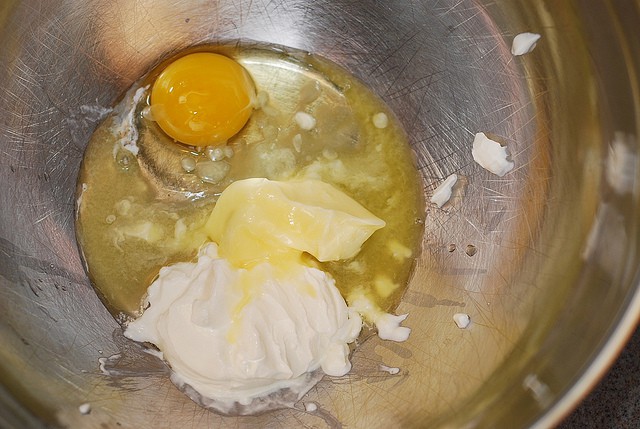 Eggs sour cream butter