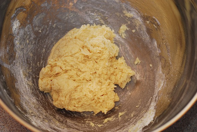 Flour added to egg mixture