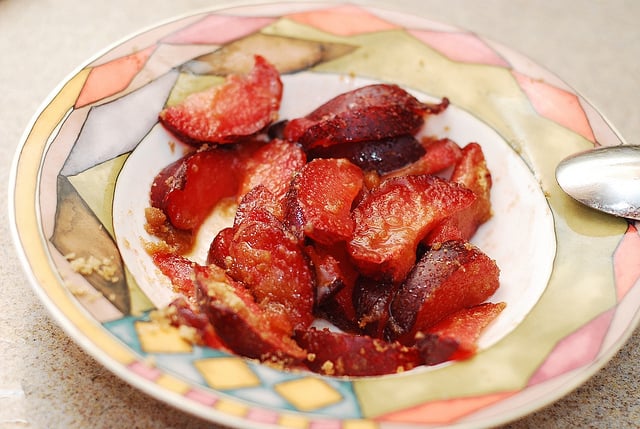 plums and brown sugar
