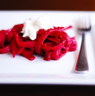 Beet and Goat Cheese Fettuccine Pasta