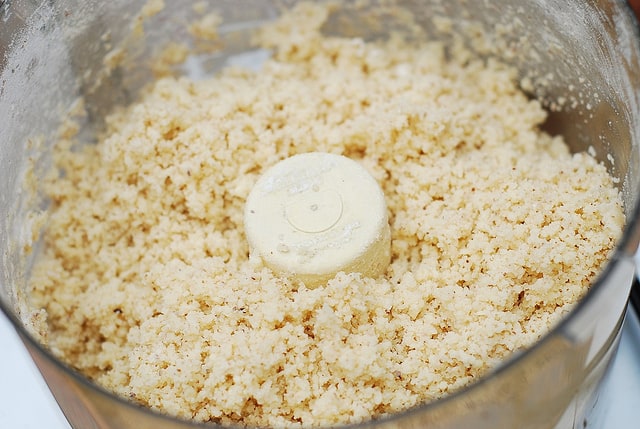 making the cookie dough in the food processor