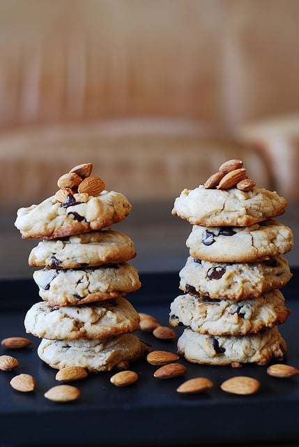 Soft and Crumbly Chocolate Chip Almond Cookies