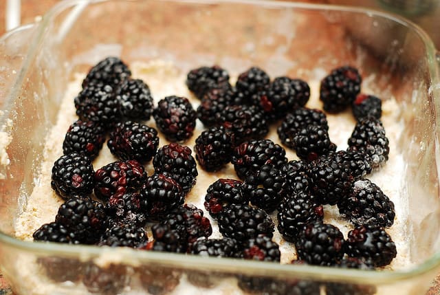 Add blackberries on top
