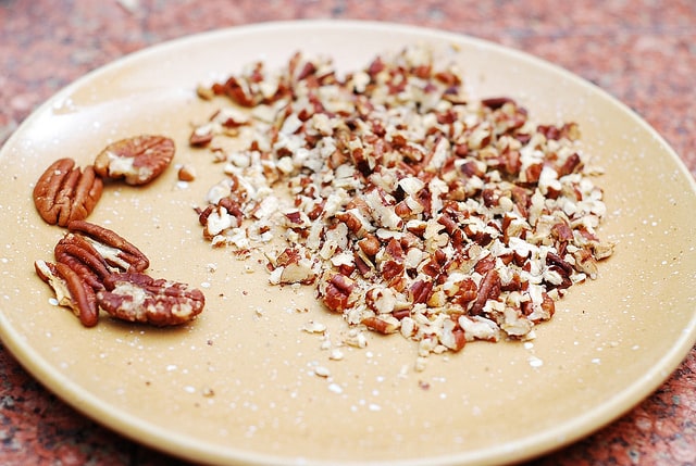 Pumpkin ravioli with brown butter sauce and pecans