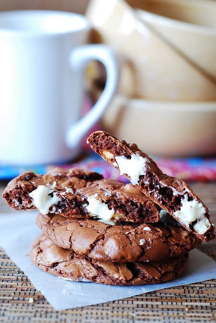 Outrageous chocolate cookies with white chocolate chips