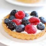 berry tartlets with sweet kefir filling