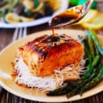 Asian Salmon with Rice Noodles and Asparagus