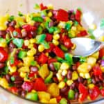 Southwestern Salsa with Black Beans, Corn, and Pineapple in a bowl