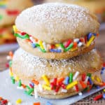 Banana whoopie pies with peanut butter frosting