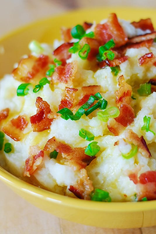 Mashed potatoes with bacon