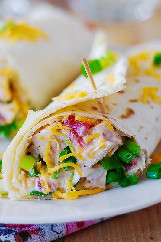 Mexican chicken wraps with Ranch dressing