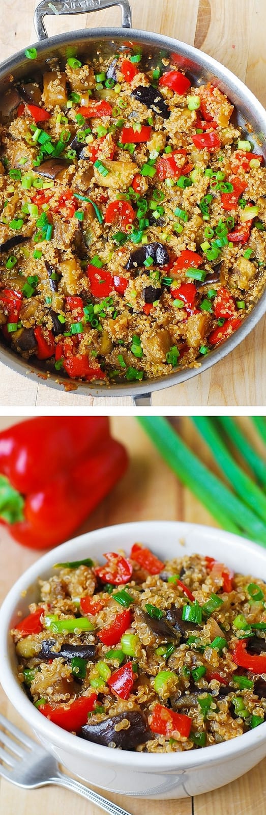 Spicy Asian eggplant and quinoa