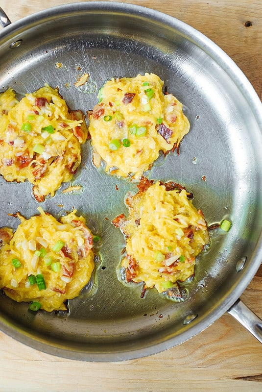 frying Bacon spaghetti squash fritters, how to cook spaghetti squash