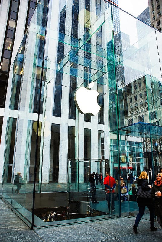 Apple Store glass cube New York City across from Plaza hotel
