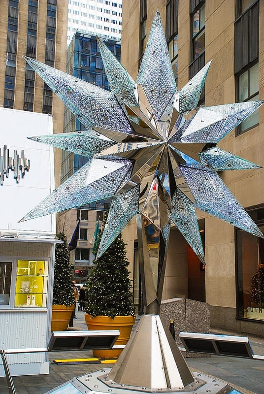 a replica of the Swarovski star, star topper to NYC Rockefeller Center Christmas tree
