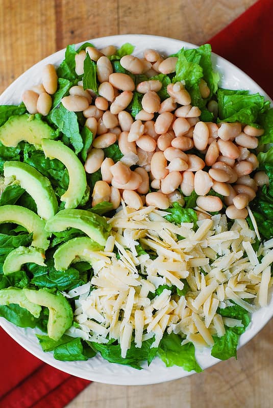 Caesar Salad with Cannellini Beans and Avocado