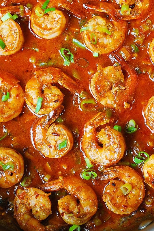 spicy cajun shrimp, New Orleans shrimp, Southern recipe, shrimp in tomato sauce