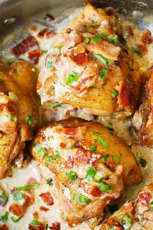 easy chicken thigh recipes, pan fried chicken thighs, fried chicken recipe, what to make with chicken thighs, bone in chicken thigh recipes 