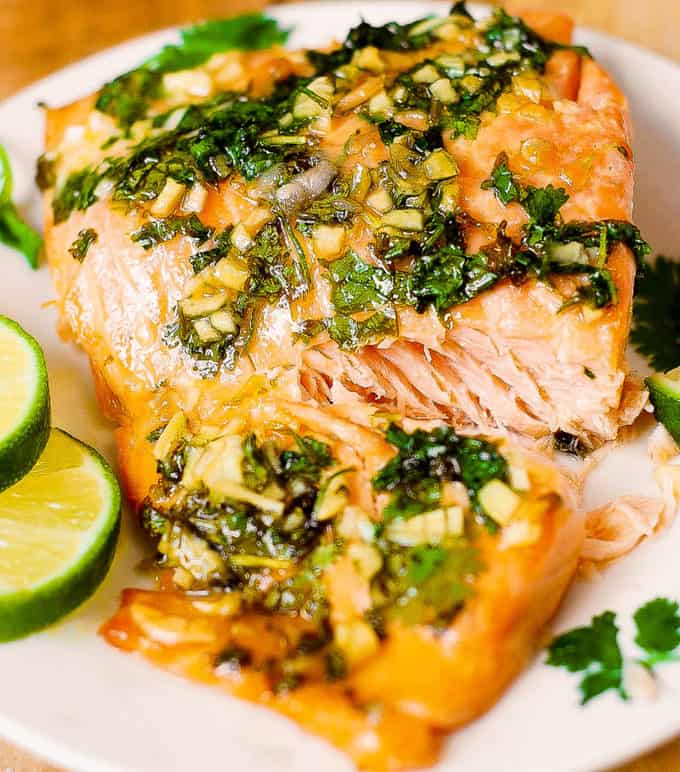 cilantro lime salmon with garlic