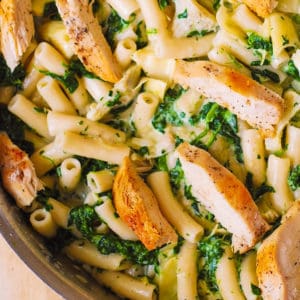 Spinach artichoke pasta with chicken