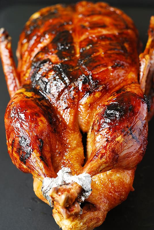 whole roasted duck with honey-balsamic glaze