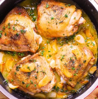 garlic thyme chicken thighs with gravy