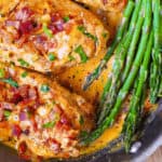 chicken breasts and bacon with sun-dried tomato sauce