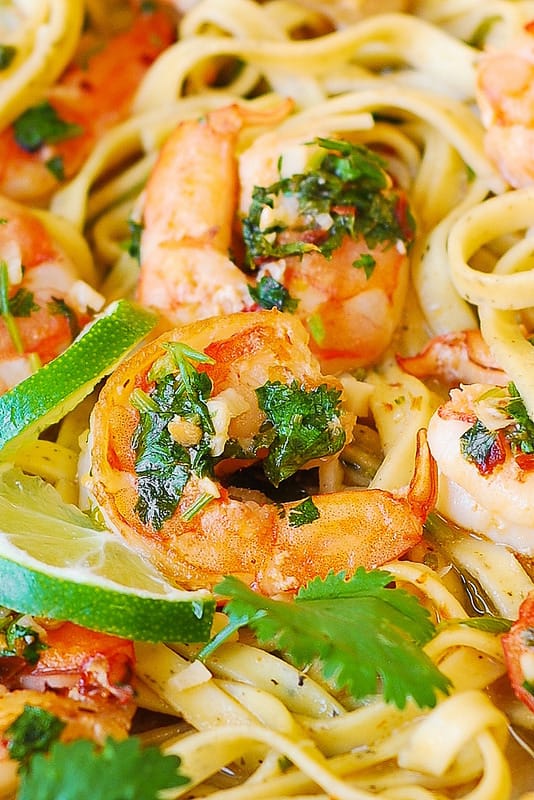 healthy pasta, light pasta, easy pasta recipes, simple pasta ideas, shrimp pasta