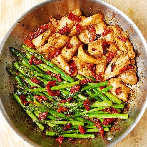 Paprika Chicken, Asparagus, and Sun-Dried Tomatoes Skillet - Julia's Album