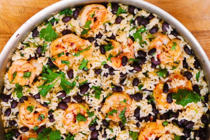 Cilantro Lime Shrimp and Black Bean Rice