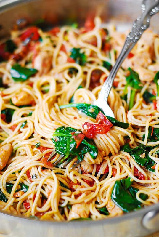 Tomato Spinach Chicken Spaghetti Julia S Album