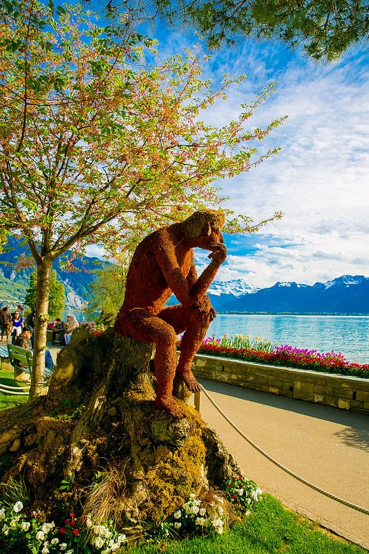 Unique statues in Montreux, Switzerland