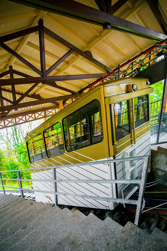The funicular in Montreux, Switzerland