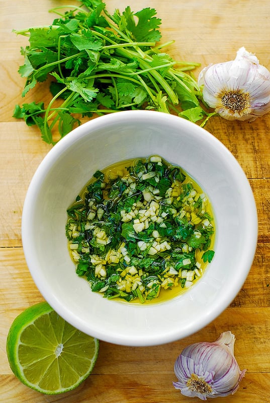 cilantro, lime, garlic, olive oil dressing for the salad, Thanksgiving dinner, Thanksgiving recipes