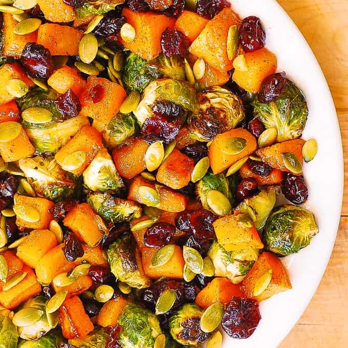 Roasted Brussels Sprouts Salad with Maple Butternut Squash, Pumpkin ...