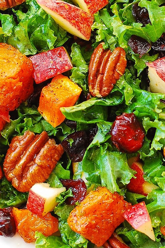 easy salad, quick salads, nuts, berries, winter salad, autumn salad