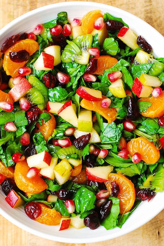 Spinach and Fruit Salad with Maple-Lime Dressing