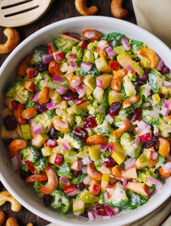 Broccoli Cashew Salad with Apples and Pears