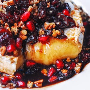 Baked Brie with Cranberry Balsamic Sauce