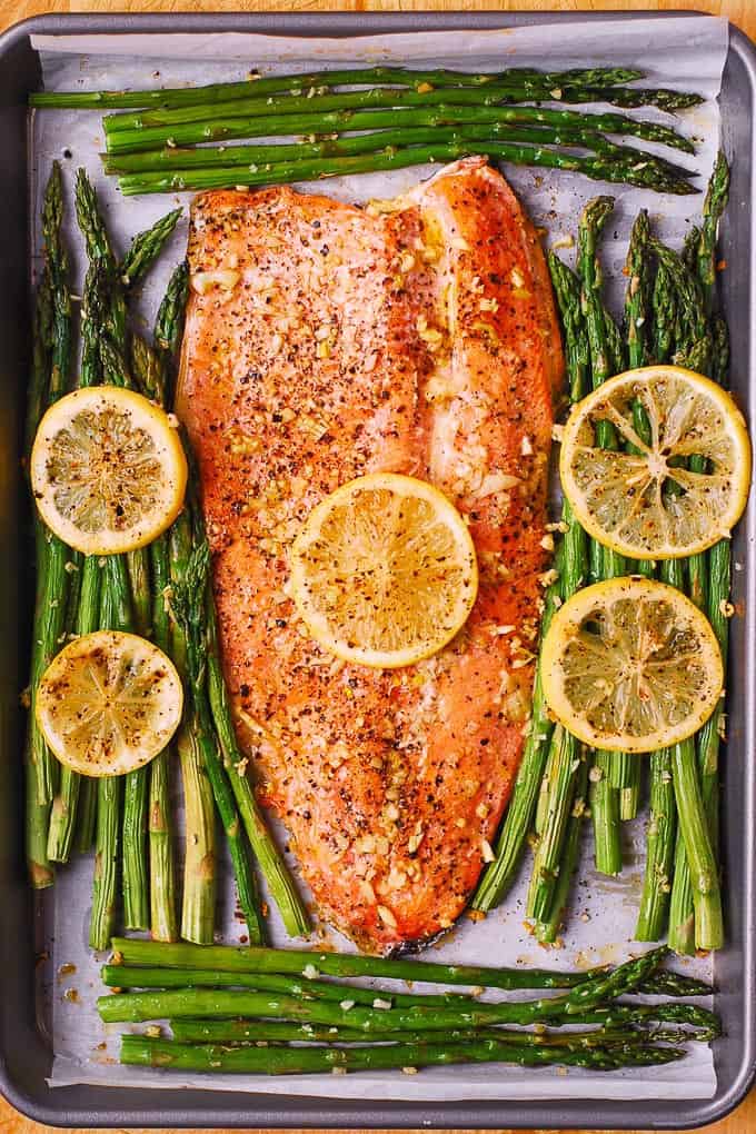 Baked Rainbow Trout with Lemon, Pepper, and Garlic