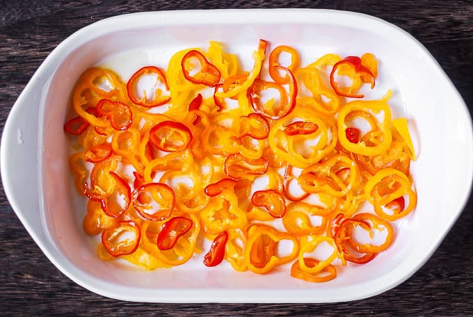 thinly sliced bell peppers