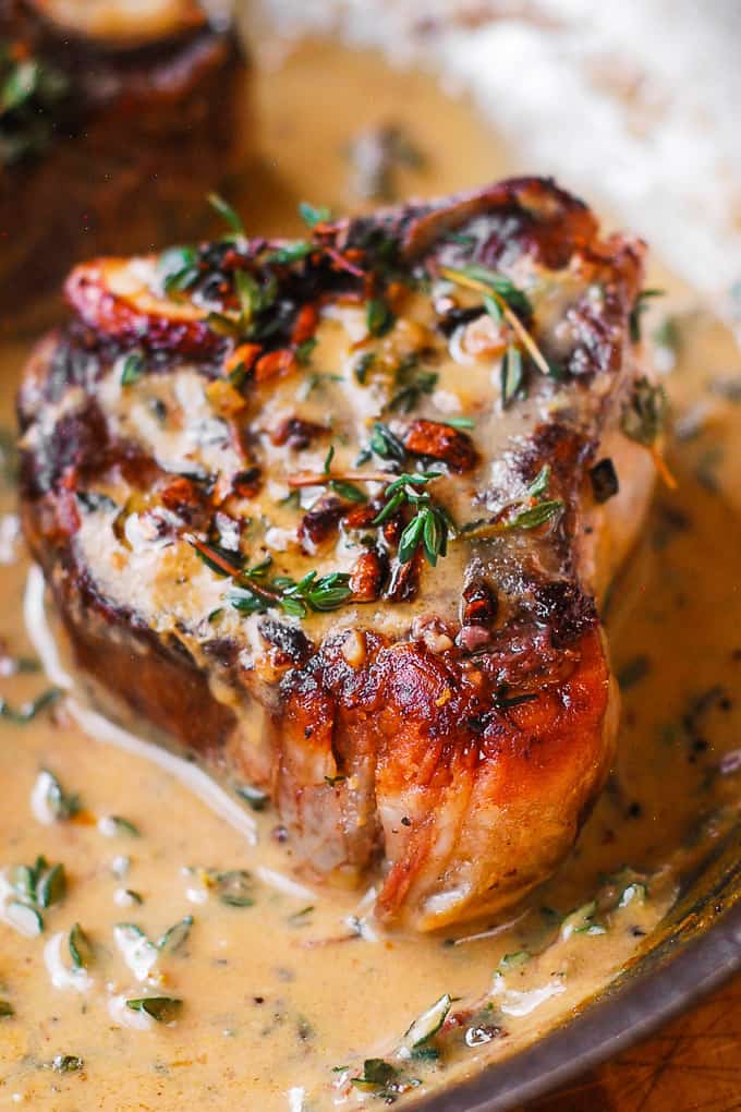 lamb chops with mustard thyme sauce