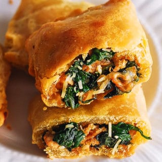 chicken and spinach in puff pastry