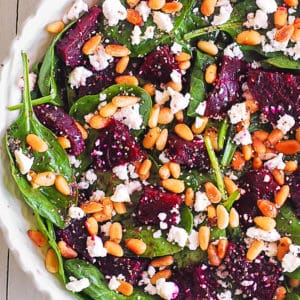 simple beet salad with goat cheese