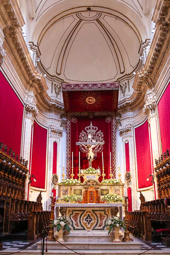 Cathedral of San Giorgio - inside - in Ragusa, Sicily, Italy