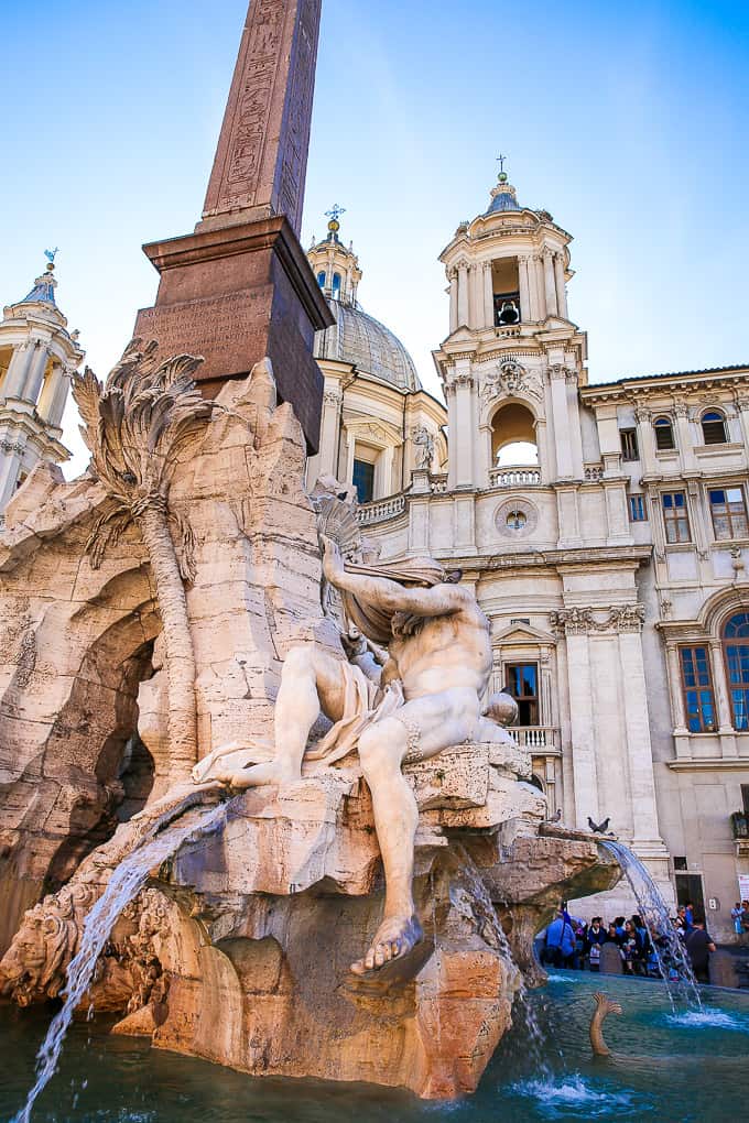 Fountain of the four Rivers in Rome, Italy