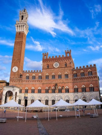 Piazza del Campo and Torre del Mangia in Siena, Italy