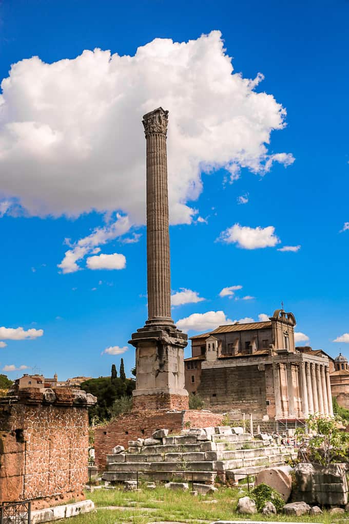 The Column of Phocas in Roman Forum, Italy