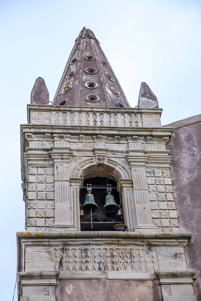 The church of the Santissima Trinità Bell Tower Forza d'Agrò, Sicily
